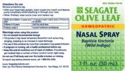 1 Fl. Oz. Bottle Label (Seagate Olive Leaf Nasal Spray 1 Fl. Oz. Bottle)